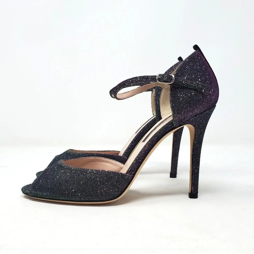 SJP by Sarah Jessica Parker Ursula Iridescent Glitter D'Orsay Pump Size 36.5